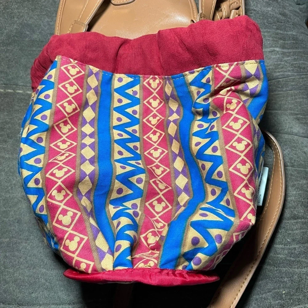 Disney Parks Mickey Mouse Aztec-Print Drawstring Backpack Purse